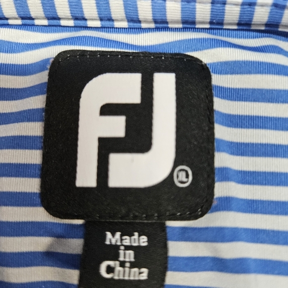 FootJoy Blue Stripe Performance Golf Polo Shirt Quick Dry Size XL Foot Joy - Picture 4 of 5